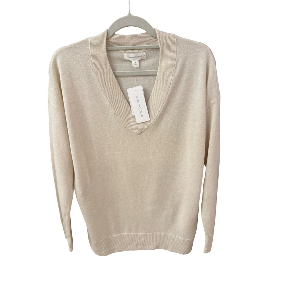 Treasure & Bond V-Neck Sweater Wool blend sweater Women's size S - Picture 4 of 5